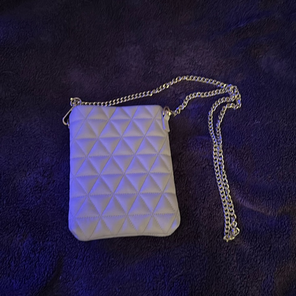 Anna Paola Crossbody Quilted Ivory Italian Leather Purse